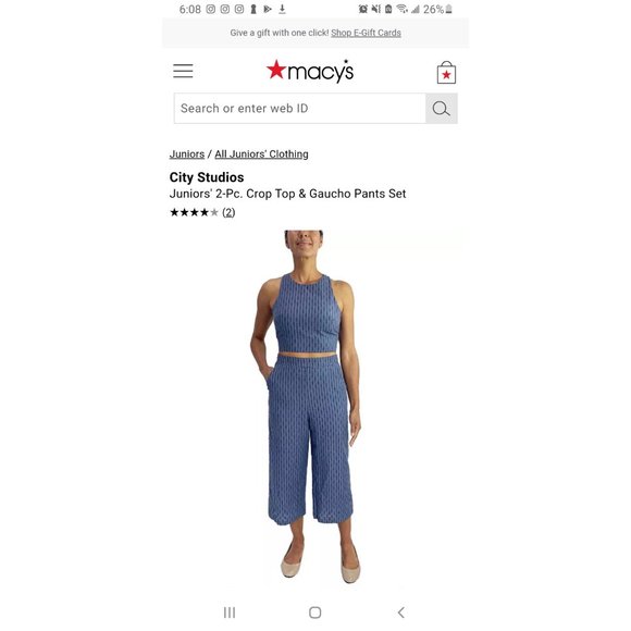 City Studio Juniors 2-Pc. Crop Top & Gaucho Pants Set - Picture 4 of 11